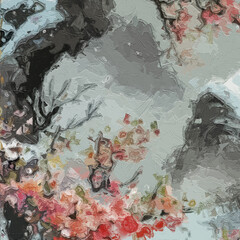 Various oil paintings, flowers, chrysanthemums, forest scenery, plum blossoms, sailboats, lakes, birds, mountains, fruit horses