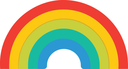 Obraz premium Colorful rainbow arc with red yellow green and blue bands