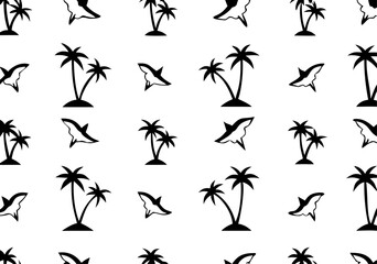shark pattern illustration vector. isolated on white background