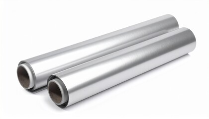 &ldquo;Smooth metallic roll of aluminum foil on neutral surface.&rdquo;