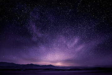 Fototapeta premium Starry Night Sky Over Landscape