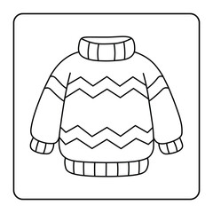 Cute Sweater Illustration for Winter Coloring Fun