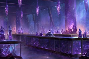 Purple Crystal Gallery Display Case
