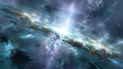 Colorful Cosmic Galaxy Explosion