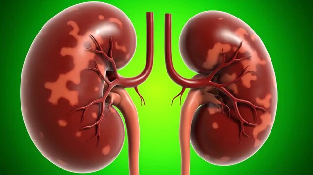 Kidneys with Damage - Illustration of Human Anatomy