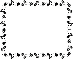 Elegant botanical vine border frame with delicate leaves, decorative floral design element illustration vector