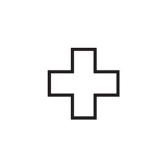 Fototapeta premium Medical Cross Symbol Healthcare Plus Icon Vector