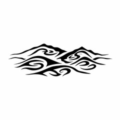 Stylized mountain range design isolated on