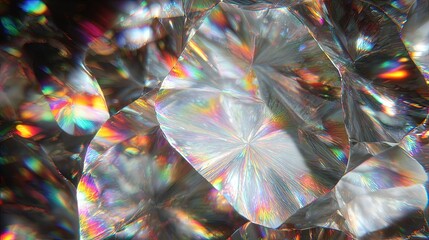 Abstract Iridescent Geometric Crystal Pattern