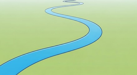 A Winding Blue River Flows Through a Lush Green Landscape.