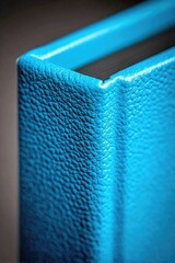 Closeup Blue Leather Book Binding Detail