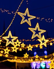 golden star on blue background