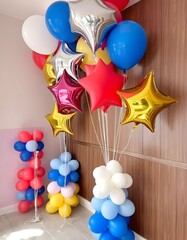 colorful balloons on a white background