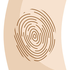 Illustration Of A Fingerprint On Skin With A Light Brown And Beige Background Representing Identity And Security