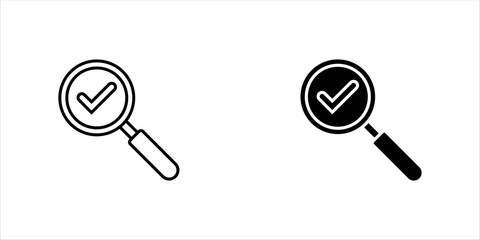 Checklist Magnifier Icon set, In Trendy Design Vector Eps 10, Editable Stroke © Yusuf Al-jilani