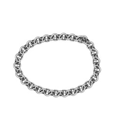 Silver Chain Bracelet on White Background, Jewelry Fashion Accessory