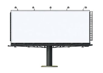 Isolated blank billboard, tall and rectangular