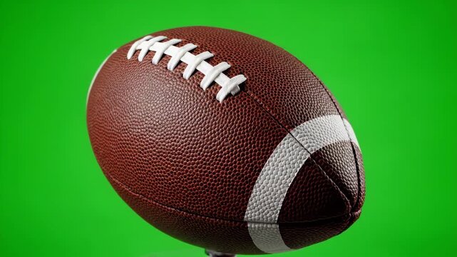 American Football on Green Screen: Studio Shot