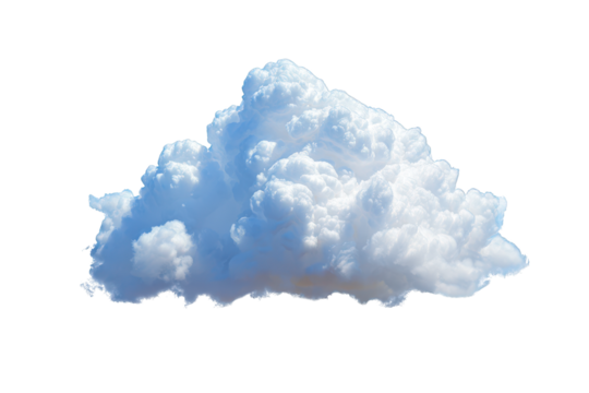 Fluffy White Cumulus Cloud Isolated on a transparent background
