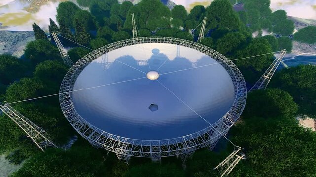 3D animation of the FAST telescope system in Guizhou, China(3D software Lumion makes non-AI)