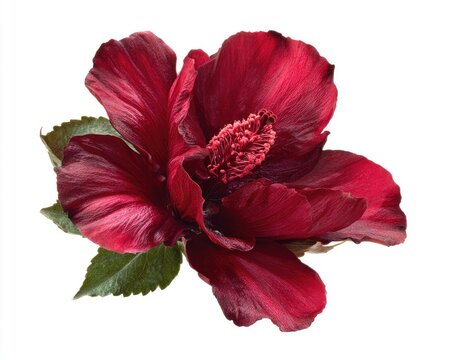 Closeup Deep Red Hibiscus Flower