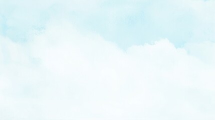 A serene sky with soft blue tones and fluffy white clouds, creating a peaceful and tranquil atmosphere.