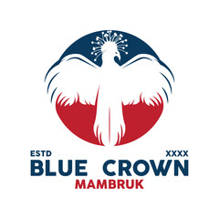 mambruk bird logo vector icon design. indonesian bird logo icon.
