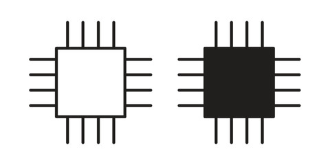AI chip icons in different style, sign or symbol, suitable for apps and websites