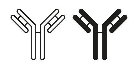 Antibody icons in different style, sign or symbol, suitable for apps and websites