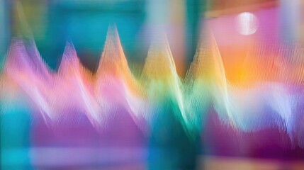 Vibrant abstract pattern with wave-like forms in a blend of colors, creating a dynamic and visually engaging composition.