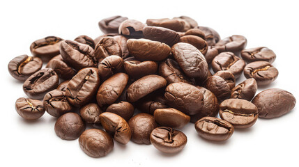Fototapeta premium roasted coffee beans isolated on white background