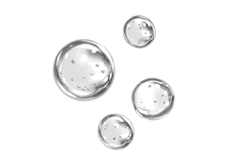 Clear bubbles float on black, reflecting light and highlights