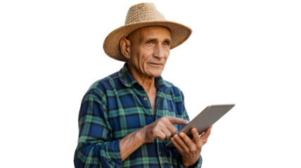 elderly man with laptop