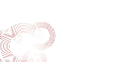 Abstract white background with red circle lines. Digital future technology concept.