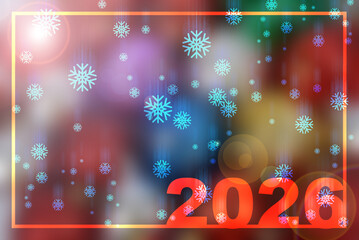 Blur background or card template for 2026 new year.