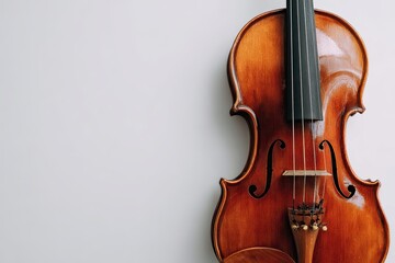 A close-up shot of a classical musical instrument on a white background, highlighting its wood grain