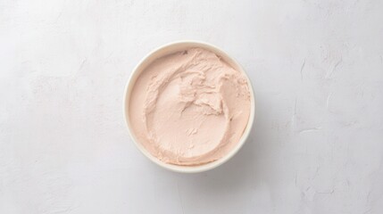 Creamy Chicken P&acirc;te in Bowl on White Background Isolated. Generative AI