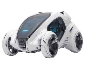 Futuristic Vehicle Design: This sleek, futuristic vehicle embodies cutting-edge technology and innovative design.