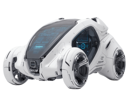 Futuristic Vehicle Design: This sleek, futuristic vehicle embodies cutting-edge technology and innovative design.