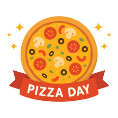 World Pizza Day Celebration Pizza Illustration