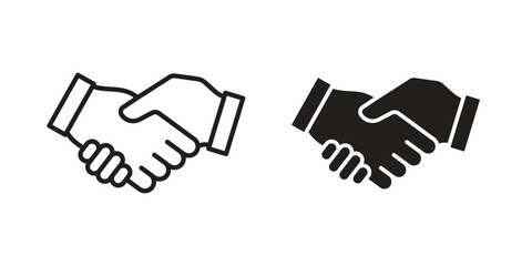 Business deal icons in different style, sign or symbol, suitable for apps and websites