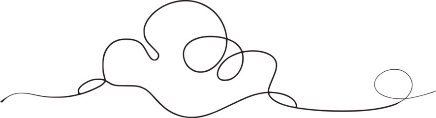 Whimsical cloud shape drawn with a single black line