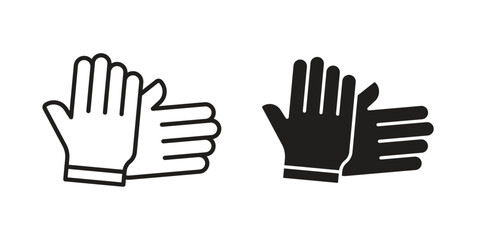 Glove icons in different style, sign or symbol, suitable for apps and websites