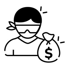Unique design icon of thief 