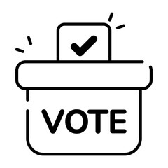 Conceptual linear design icon of ballot box