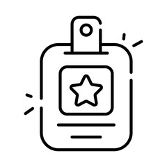 linear design icon of police id card