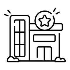 An editable design icon of police station 