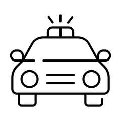 Police car icon in unique design 