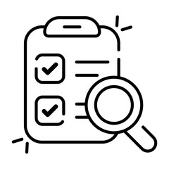 A colored design icon of list analysis 