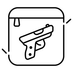 linear design icon of gun isolated on white background 